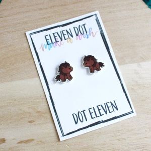 Chinese Zodiac Kawaii Horse Pony Stud Post Earring